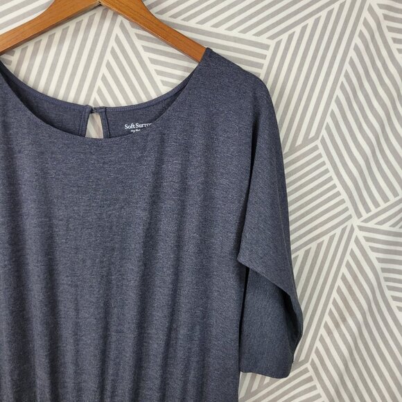 Soft Surroundings One-Piece Jumper Doze Medium Jumpsuit Dress Gray Wide Leg - Picture 3 of 8